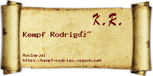 Kempf Rodrigó névjegykártya
